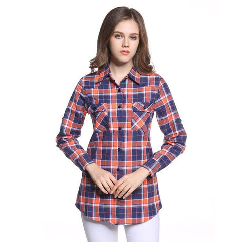 Ladies Casual Plaid Top