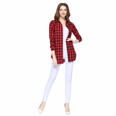 New European Style Plaid Long Sleeve Blouse New European Style Plaid Long Sleeve Blouse