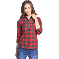 New European Style Plaid Long Sleeve Blouse New European Style Plaid Long Sleeve Blouse