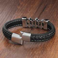 Casual String Leather Stainless Steel Men's Bracelet Casual String Leather Stainless Steel Men's Bracelet