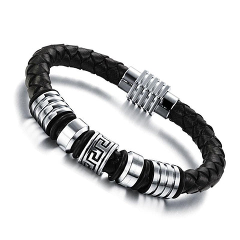 Genuine Leather Stanless Steel Bracelet Genuine Leather Stanless Steel Bracelet