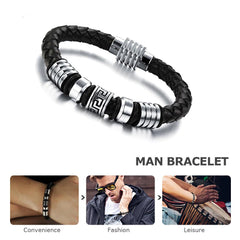 Genuine Leather Stanless Steel Bracelet Genuine Leather Stanless Steel Bracelet