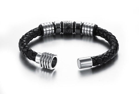 Genuine Leather Stanless Steel Bracelet