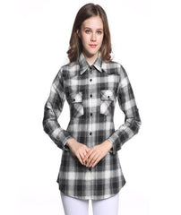 Ladies Casual Plaid Top