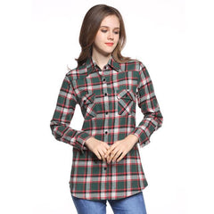 Ladies Casual Plaid Top
