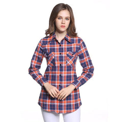 Ladies Casual Plaid Top