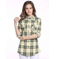 Ladies Casual Plaid Top