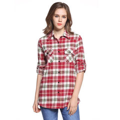 Ladies Casual Plaid Top