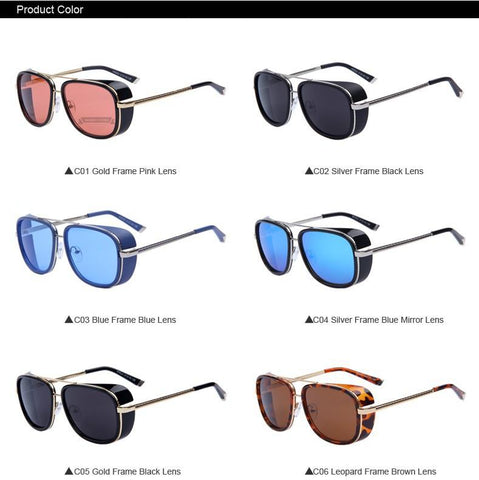 Vintage Men Mirrored Sun Glasses