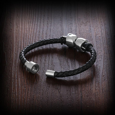 Halloween Accessories Skull Stainless Knitting Bracelet for Men