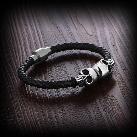 Halloween Accessories Skull Stainless Knitting Bracelet for Men