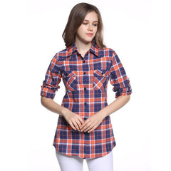 Ladies Casual Plaid Top