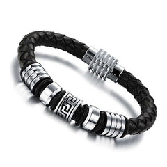 Genuine Leather Stanless Steel Bracelet