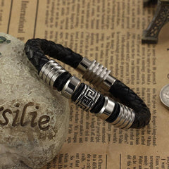 Genuine Leather Stanless Steel Bracelet