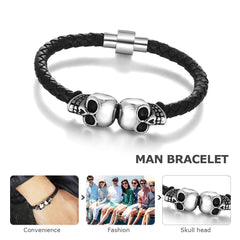Halloween Accessories Skull Stainless Knitting Bracelet for Men