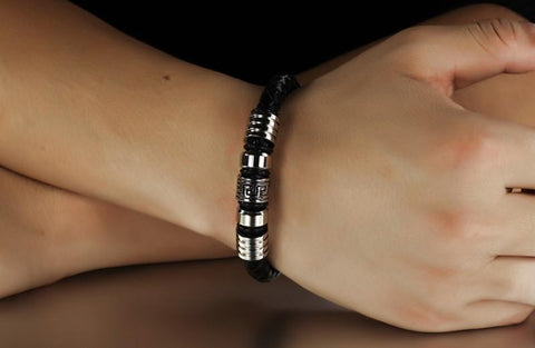 Genuine Leather Stanless Steel Bracelet